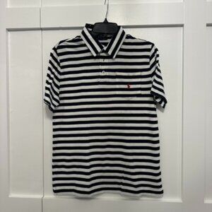 NWT Boys Polo Ralph Lauren Navy & White Collared Shirt Sz XL (18-20)